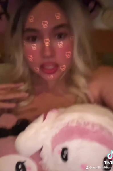 My boobs are too big for TikTok so I had to use my melody plushies to cover up my big massive boobs on fanstube.video